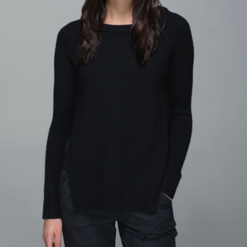 lululemon athletica Black Crew Neck Sweater
